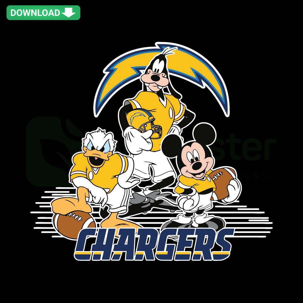 Mickey Mouse Los Angeles Chargers SVG, American Football Editable SVG, Sports Design, NFL Fan Art, Digital Download