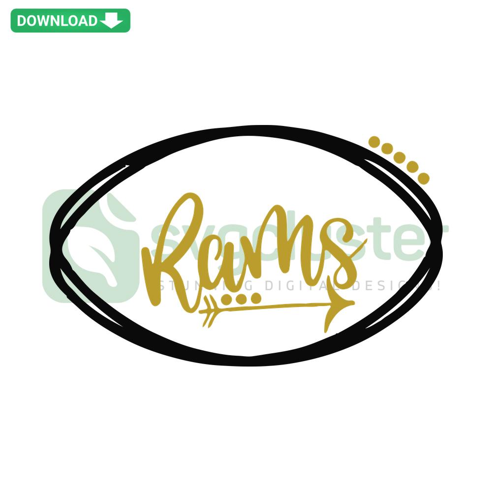Football Rams SVG design for Cricut, featuring high-quality, detailed ram mascot illustration. Ideal for sports crafts & DIY projects.