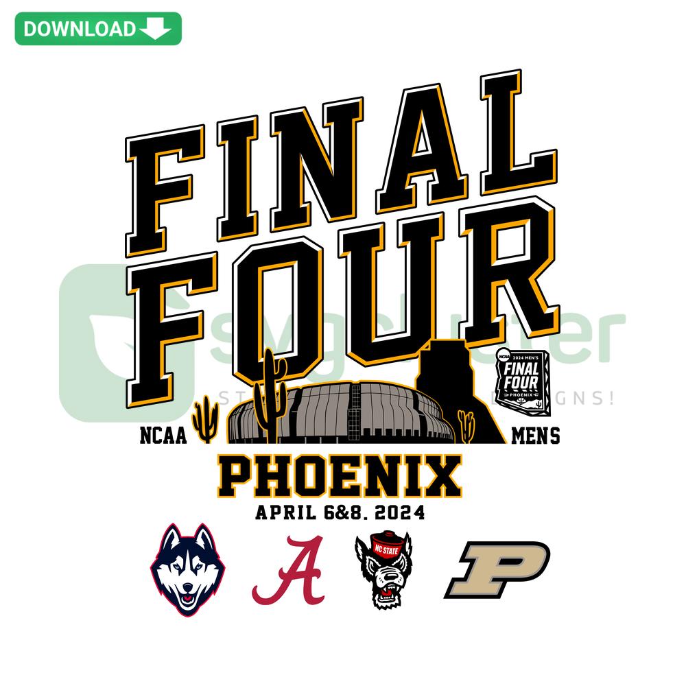 Editable Final Four 2024 Basketball Team SVG Digital Download featuring dynamic basketball graphics and customizable text elements