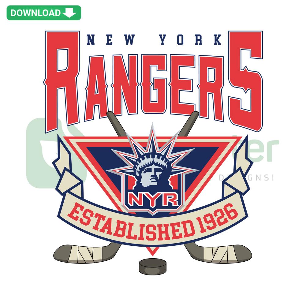 New York Rangers 1926 Hockey Logo SVG, Instant Cricut Download; vintage sports design, digital crafting file.