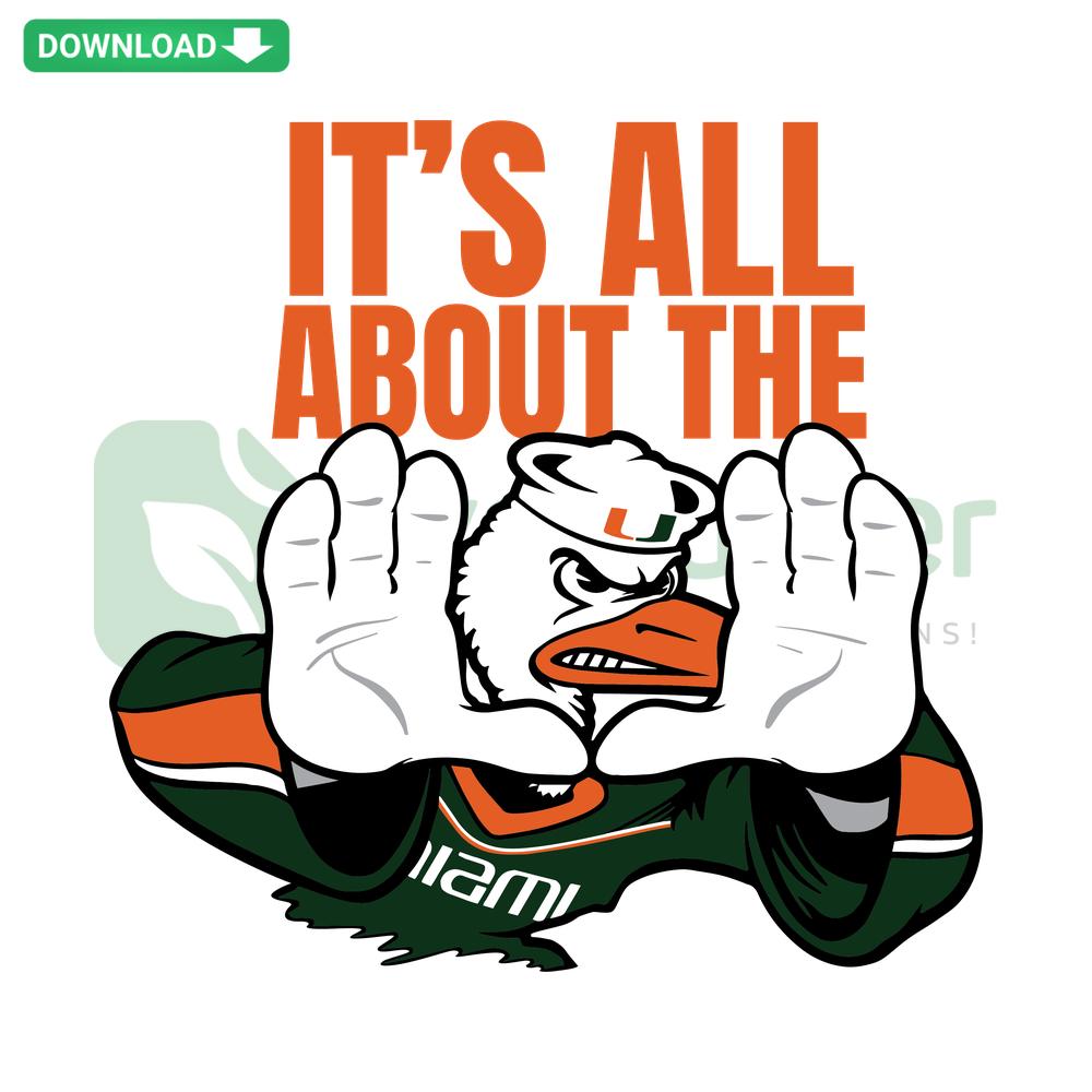 Miami Hurricanes NCAA SVG design for T-Shirts, featuring bold graphics and team colors, ideal for fan apparel projects.