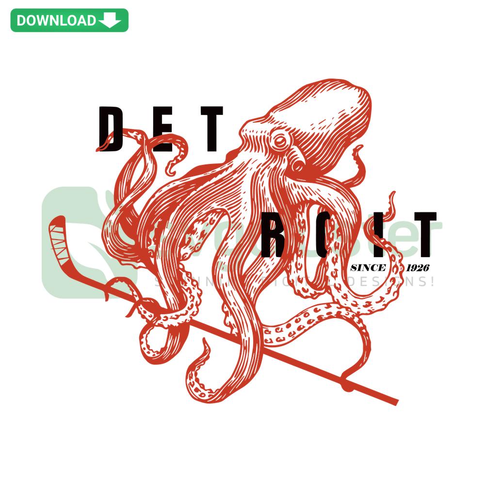 Red Wings Hockey Detroit Octopus SVG, NHL Logo, Digital Download, SVG Cut Files, Perfect for Crafts, Sports Enthusiasts
