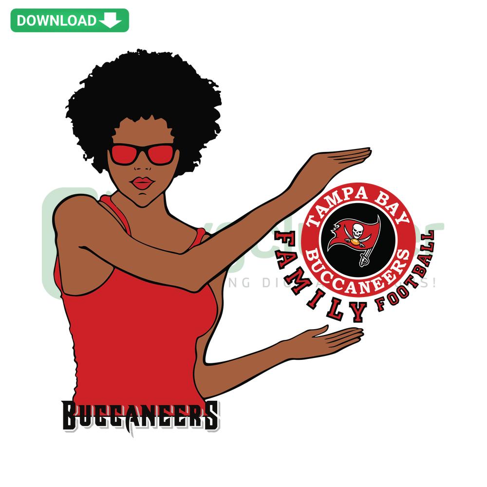 Family Football Tampa Bay Buccaneers SVG Design, Instant Download, Featuring Team Logo and Family-themed Graphics.