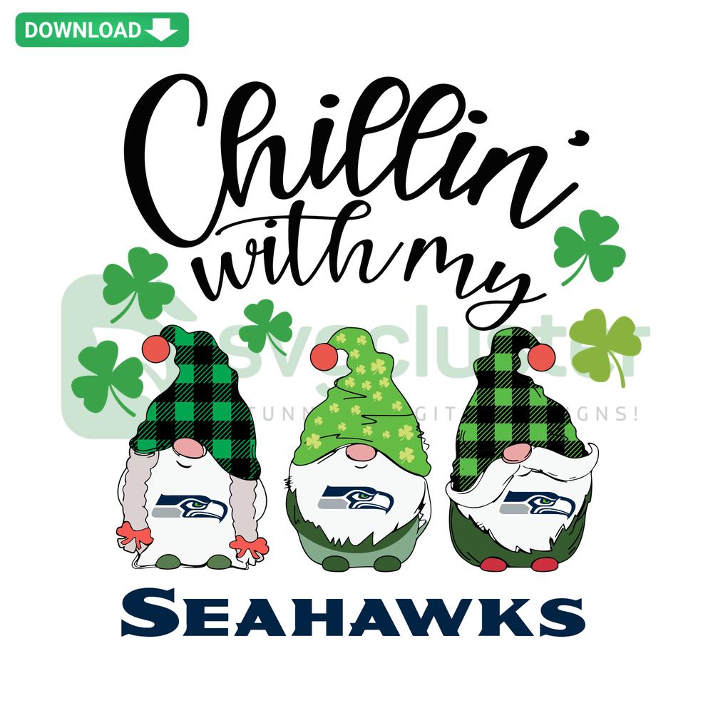 Seahawks SVG Design: Chillin With My Seahawks text, football graphics. Vector download for crafts, apparel, and more.
