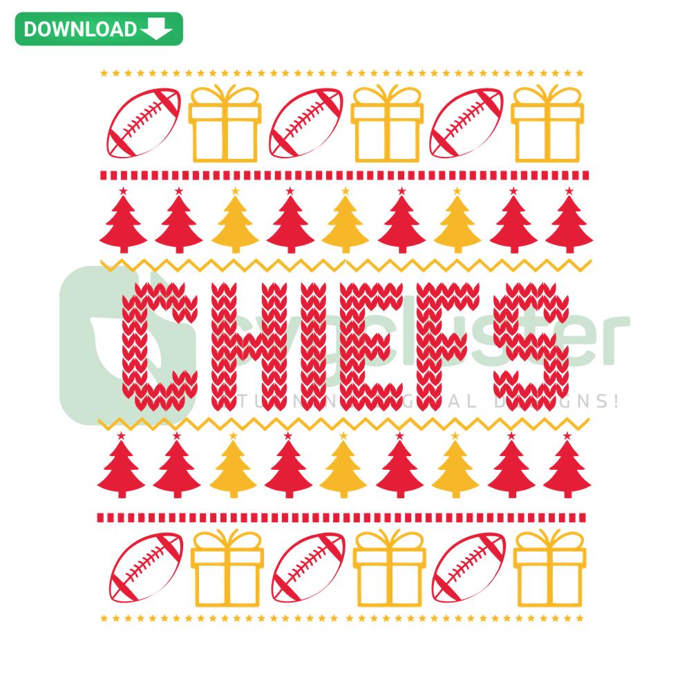 Chiefs Football Christmas SVG Design, Festive NFL Digital Download for Cricut Crafts, Perfect Instant PNG, Downloadable File