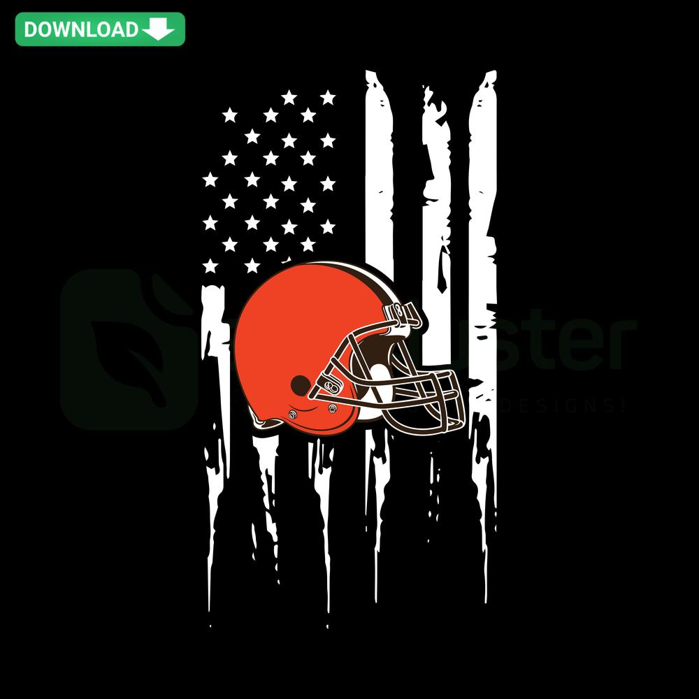 Cleveland Browns Flag SVG design for Cricut featuring team colors and logo, perfect digital download from SVGCluster Digital Assets.