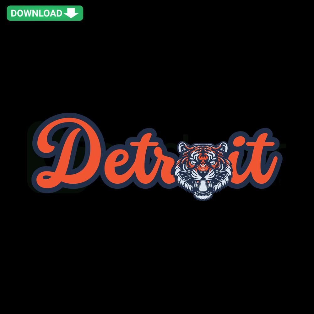 Detroit Baseball Tigers vintage logo SVG design, suitable for Cricut and Silhouette, perfect for MLB fan crafts and apparel creation.