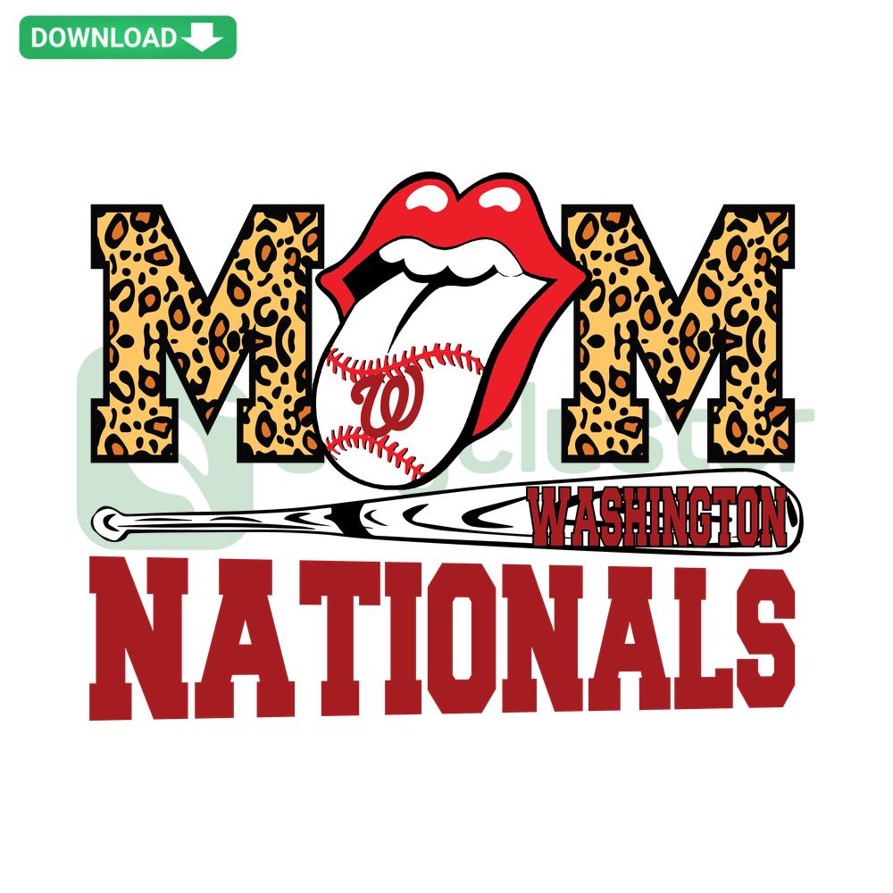 Washington Nationals Mom SVG design, Cricut ready, digital download featuring team logo, perfect for MLB fan projects.