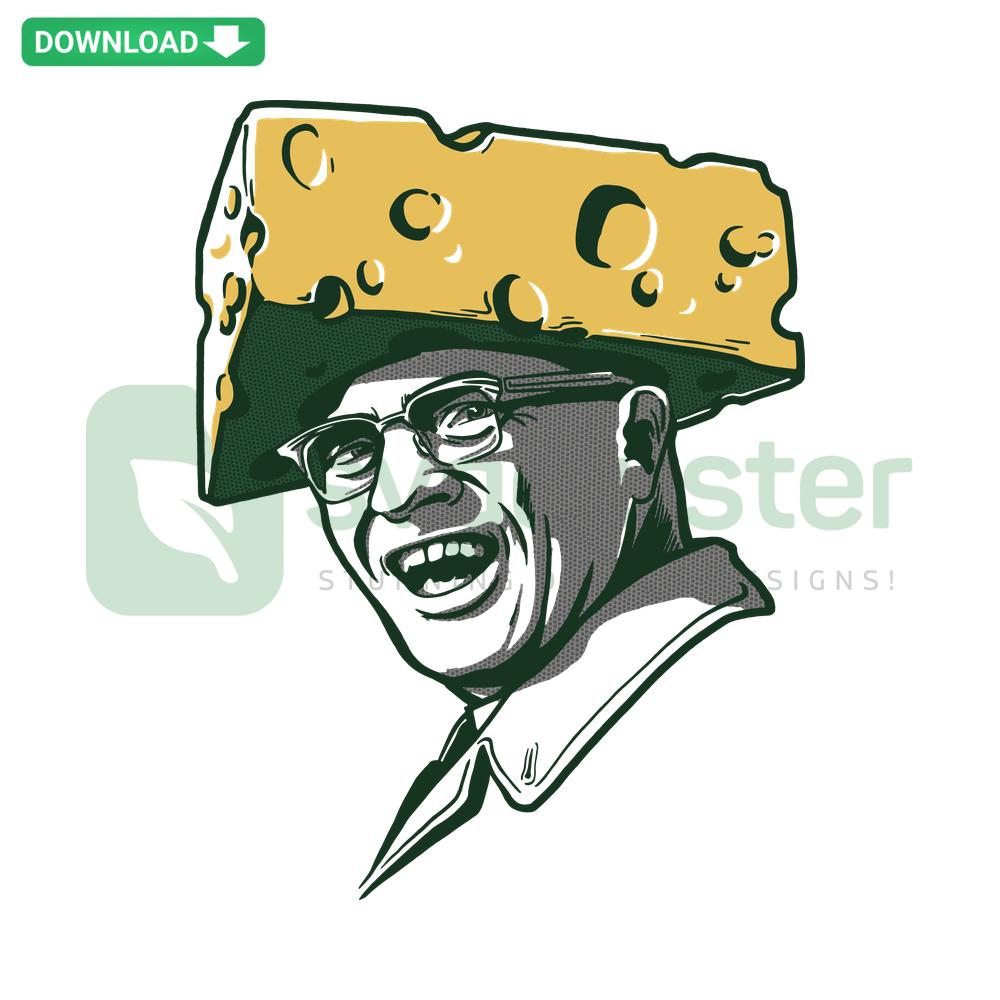 Cheesehead Vince SVG, Green Bay Packers design with detailed SVG patterns for crafts; perfect for sports-themed projects.