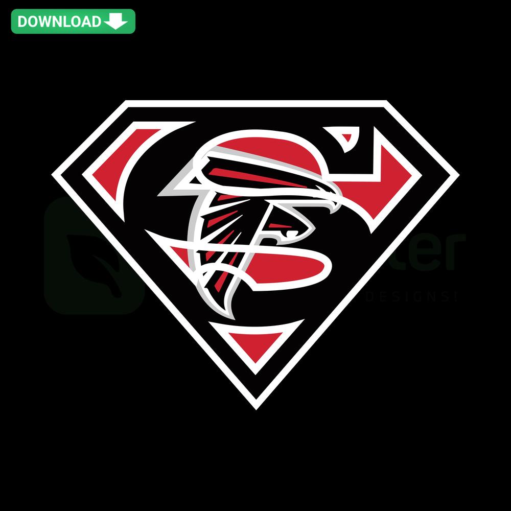 Superman Atlanta Falcons SVG for Cricut, featuring hero logo with team's colors, ideal for wall art or digital projects.
