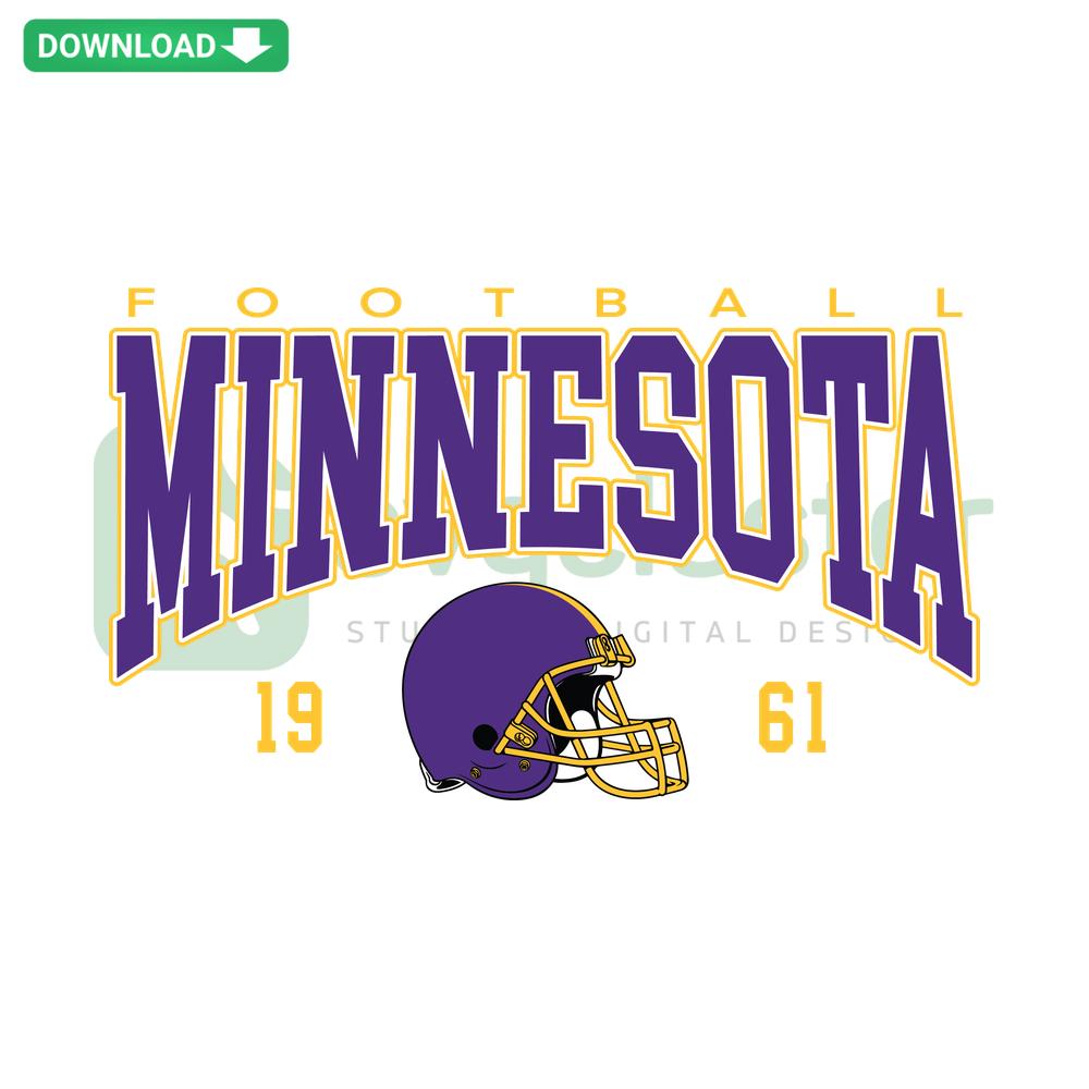 Vintage Minnesota Vikings 1961 SVG Design, Retro Football Vector Graphic Download, NFL Team Logo, Digital Art for Crafts & Decals.