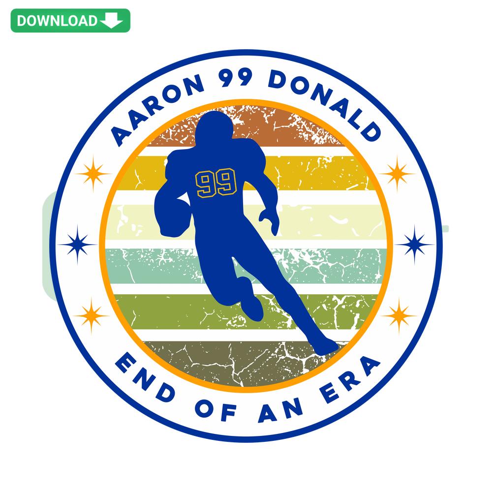 Vintage Aaron Donald End Of An Era SVG, Retro Design, Digital Download for Cricut, Graphic File for DIY Crafts, NFL Star Artwork
