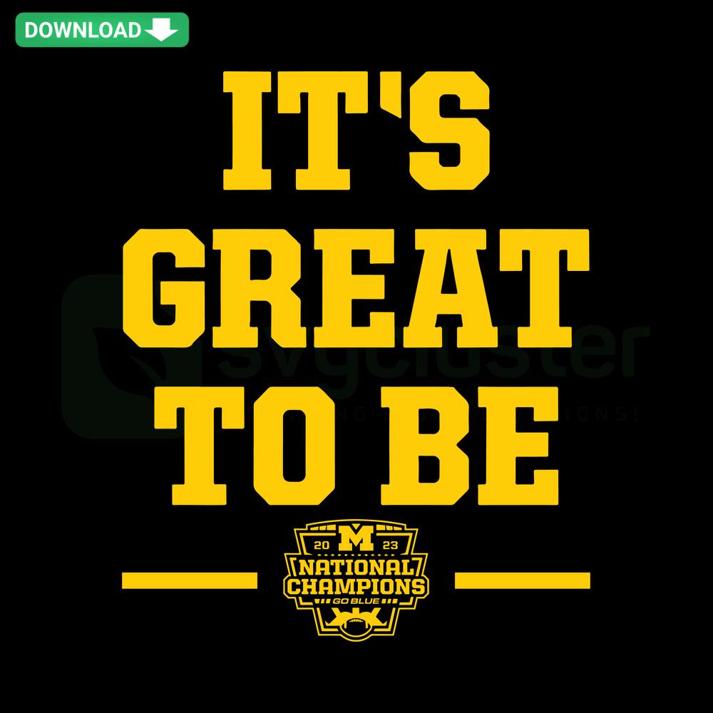 Michigan National Champs 2023 SVG Design: Celebratory text art, blue and maize colors, perfect for sports enthusiasts.
