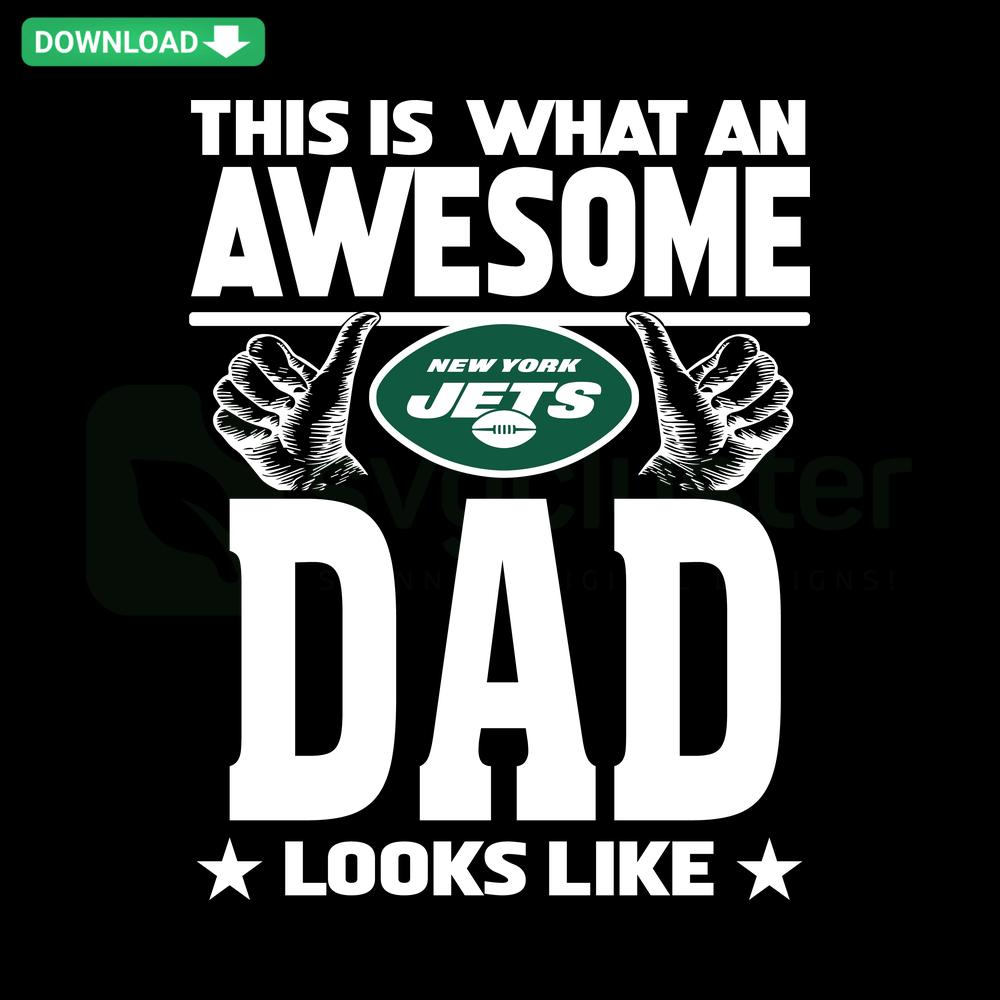 Awesome New York Jets Dad SVG design for Cricut/Silhouette, featuring bold text and team colors, perfect for sports-themed crafts.