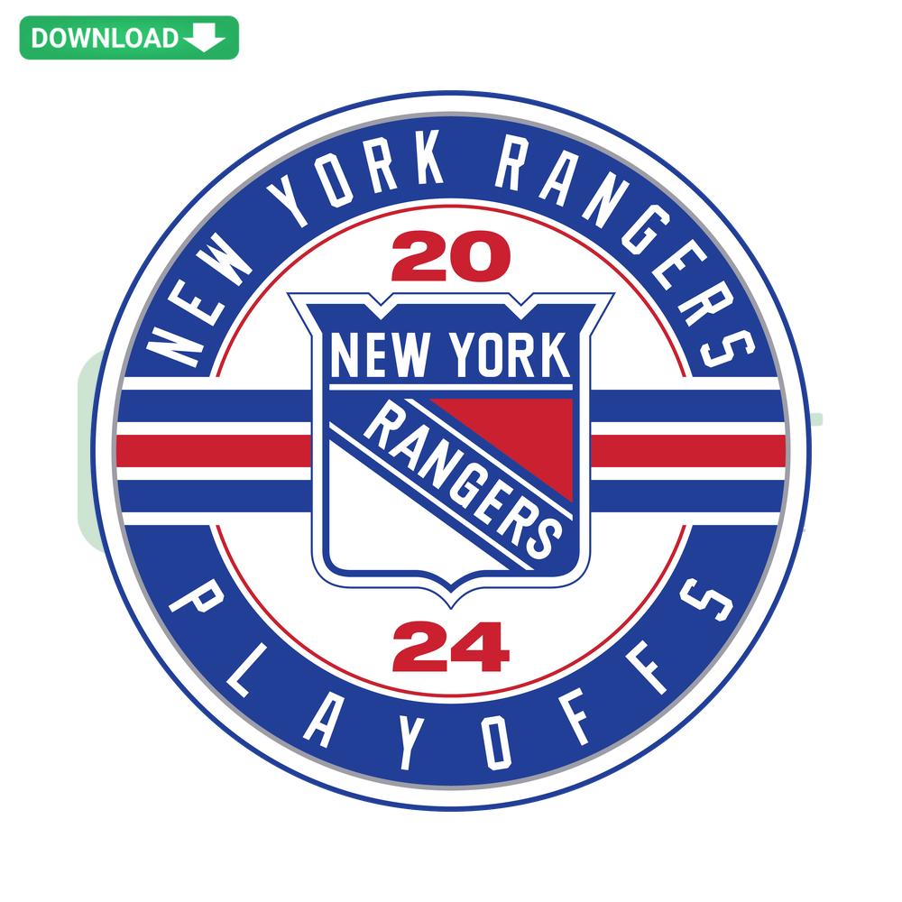 Circle-shaped New York Rangers 2024 hockey SVG; premium digital download for designers.