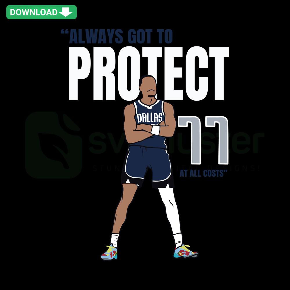 Editable SVG design featuring the phrase Always Got To Protect 77 At All Cost with Paul Jamaine Washington. Digital product.