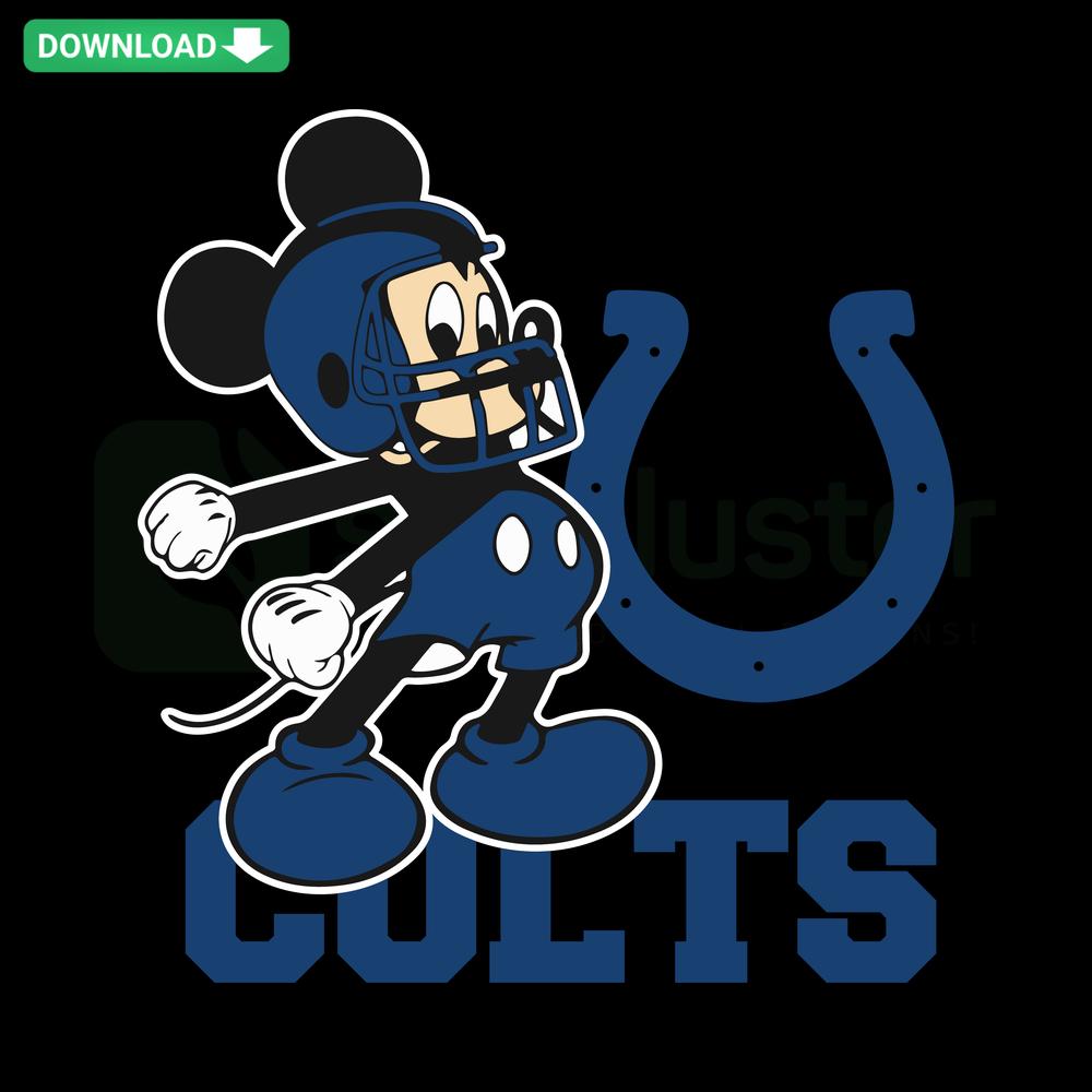 Mickey Mouse Colts SVG Collection: Cute Mickey in Colts Gear, Ideal for DIY Crafts, Sports Fans, and Personal Projects