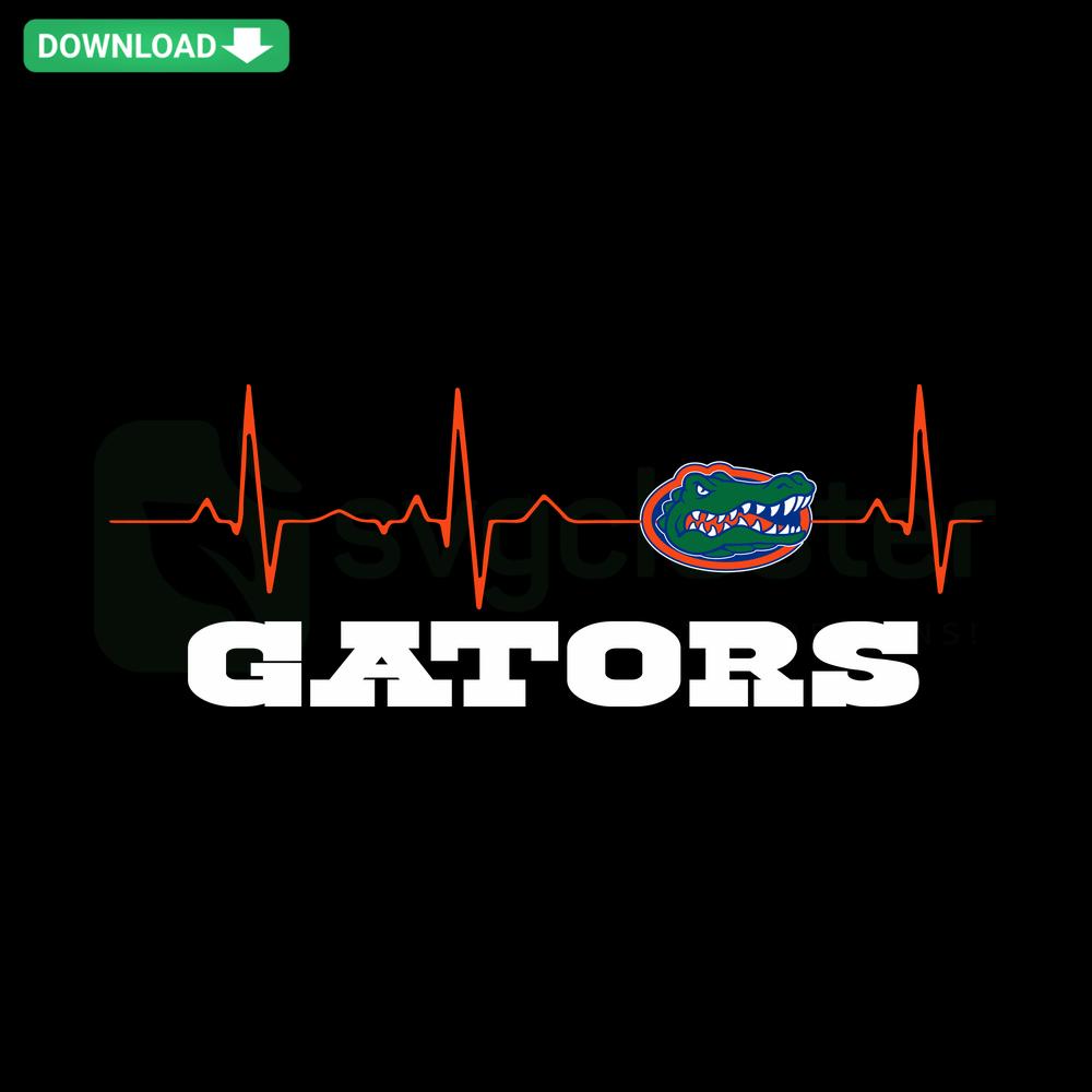 Florida Gators Heartbeat SVG Design, Custom Download - Unique Gators Logo with Heartbeat Line, Perfect for DIY Crafts & Gifts.