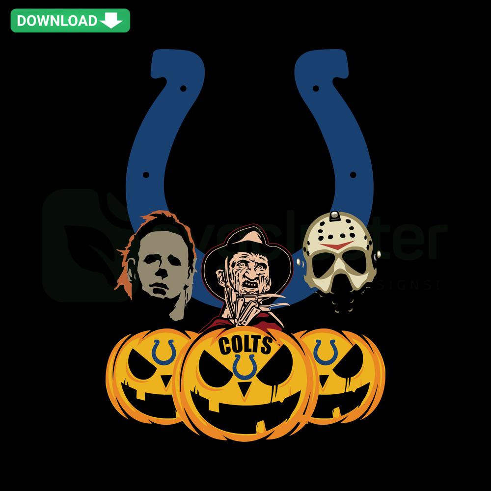 Halloween Pumpkin SVG Indianapolis Colts Logo, Horror Movie Inspired, Printable SVG Design, Spooky Football Theme, Cut File