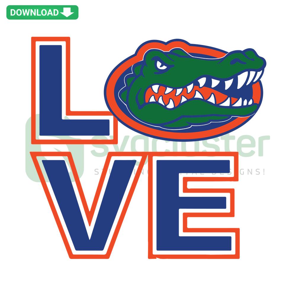 Love Florida Gators Football SVG Design, Download Vector Graphics, College Team Logo, University Sports Fan Art, Digital Download