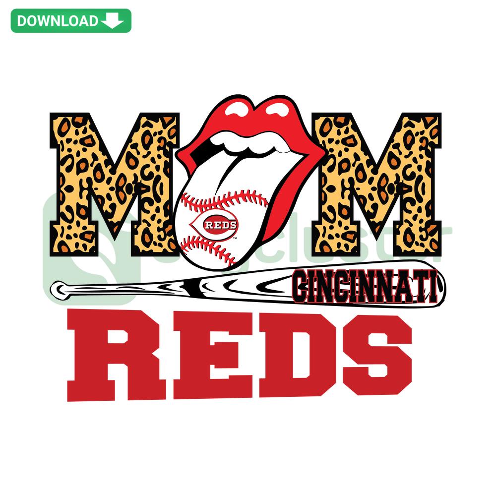 Cincinnati Reds Mom SVG, Cricut Design File, Baseball-Themed Graphic for DIY Crafting, Ideal for Mother's Day Gifts.