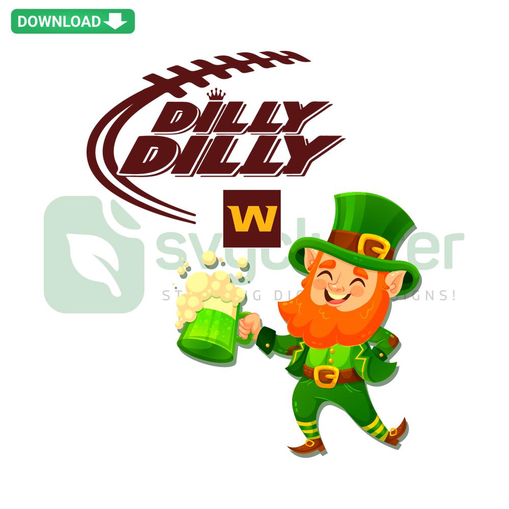 Washington Football Team St. Patrick's Day SVG Design: Dilly Dilly, Instant Download, Digital File, Shamrock & Helmet, Green Theme