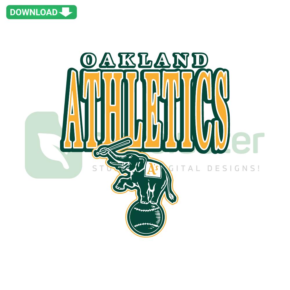 Retro Oakland Athletics Elephant MLB SVG Design, Vintage Style, Digital Baseball Graphics, SVGCluster Download