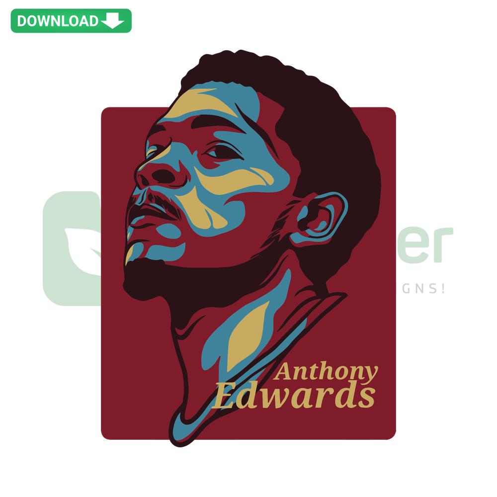 Anthony Edwards NBA Minnesota Timberwolves SVG, stylish vector design for basketball enthusiasts and SVG design resources.