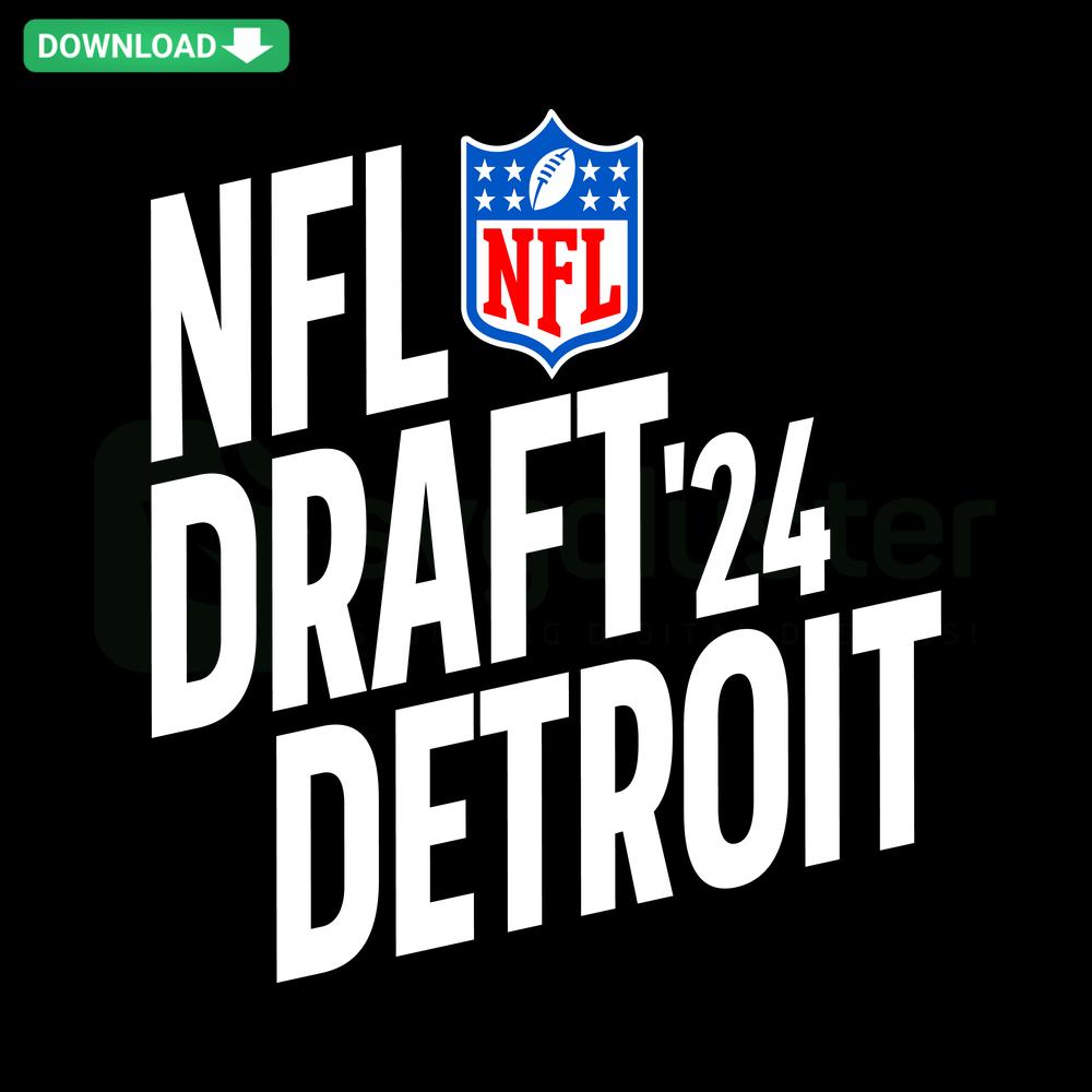 2024 NFL Draft Detroit Football SVG - Printable Digital Download with stylized football elements, perfect for DIY crafts.