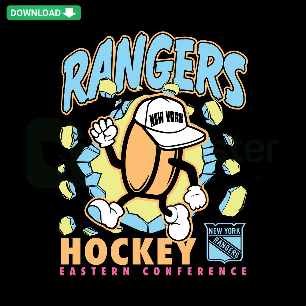 New York Rangers Break Eastern Conference SVG, vector graphics download featuring team logo and conference title design.