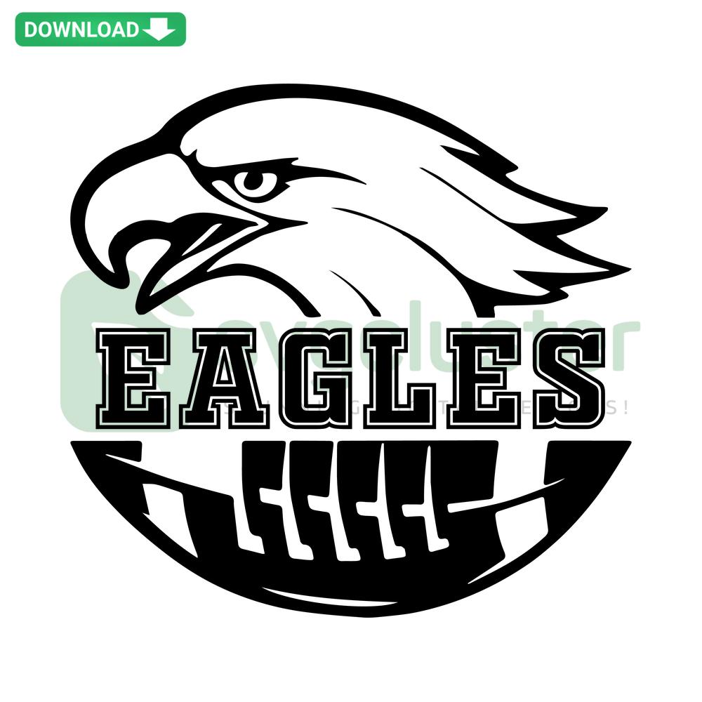 Eagles Football SVG Cricut Download, Editable File featuring stylized eagle and football graphics for crafting designs.