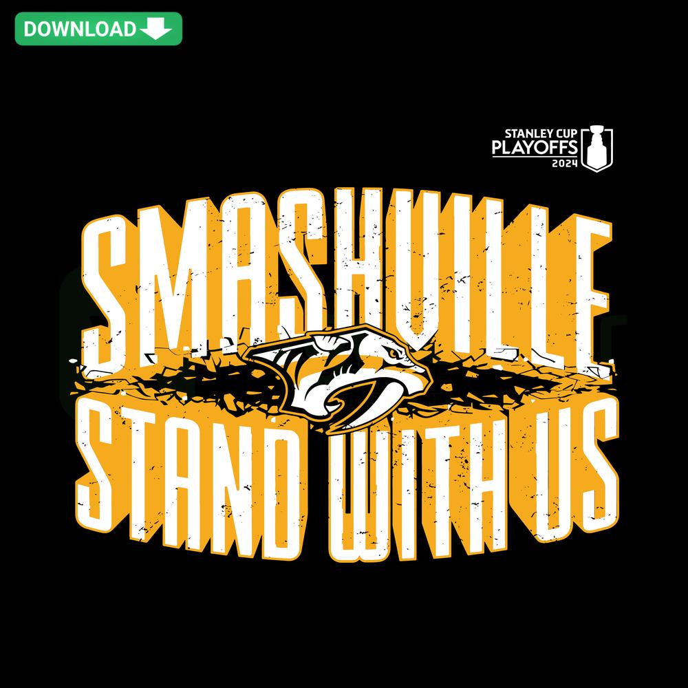 Nashville Predators 2024 Stanley Cup Playoffs SVG, Vector Design featuring team logo, hockey graphics, playoff text element.