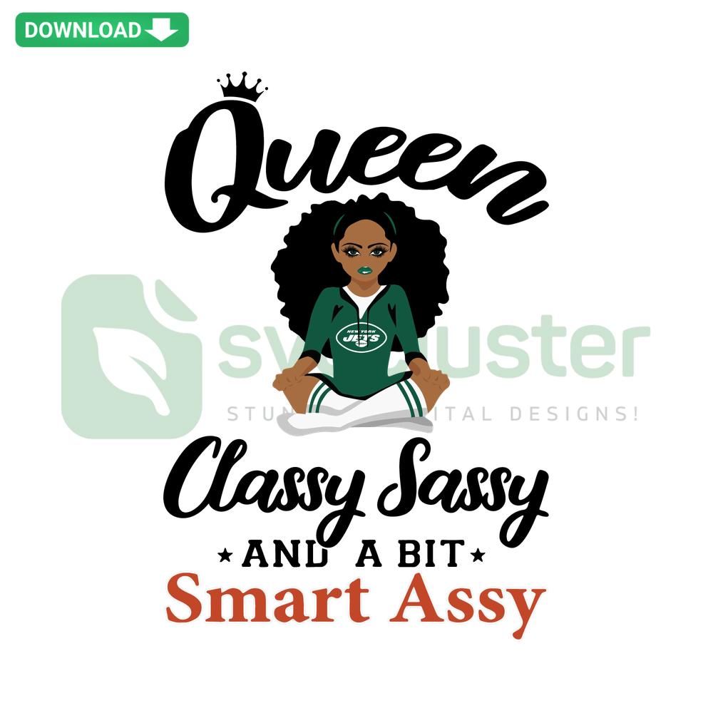 New York Jets SVG: Queen Classy Sassy Smart Assy Design, Perfect for Designers, Premium SVG Files, NFL Team Spirit, Football Enthusiast