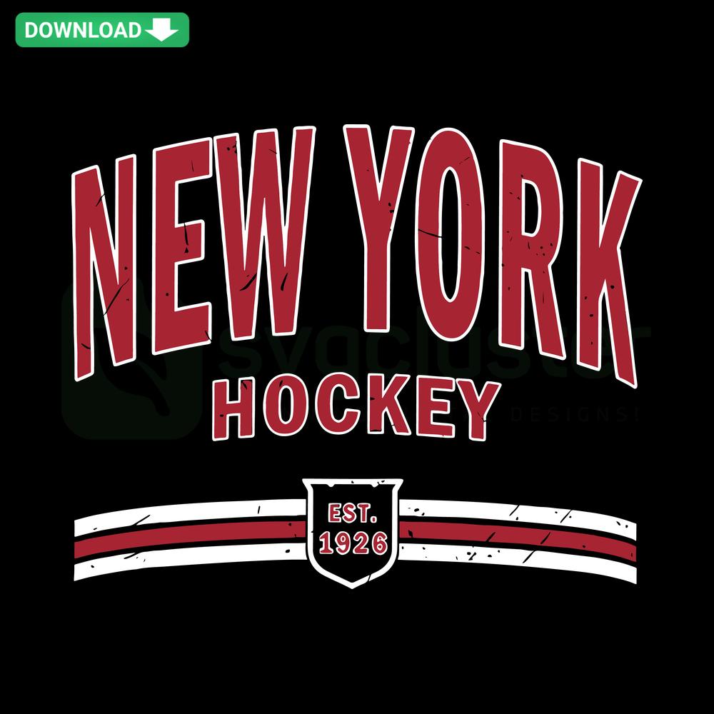 Vintage NHL New York Hockey SVG, featuring retro team emblem, perfect for DIY projects, commercial licensing available.