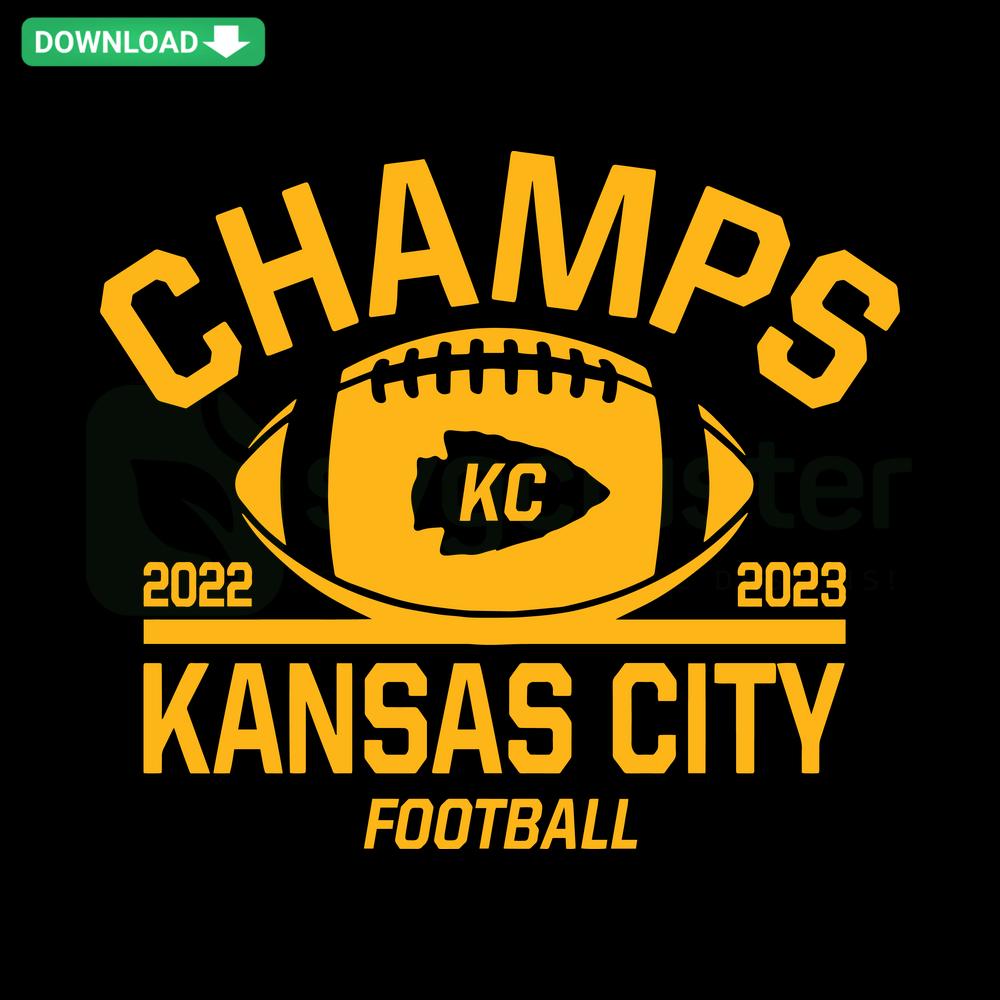 Chiefs Super Bowl Champs SVG, Kansas City Football Logo, Digital Image Download, Festive Design, High-quality Vector Graphic.