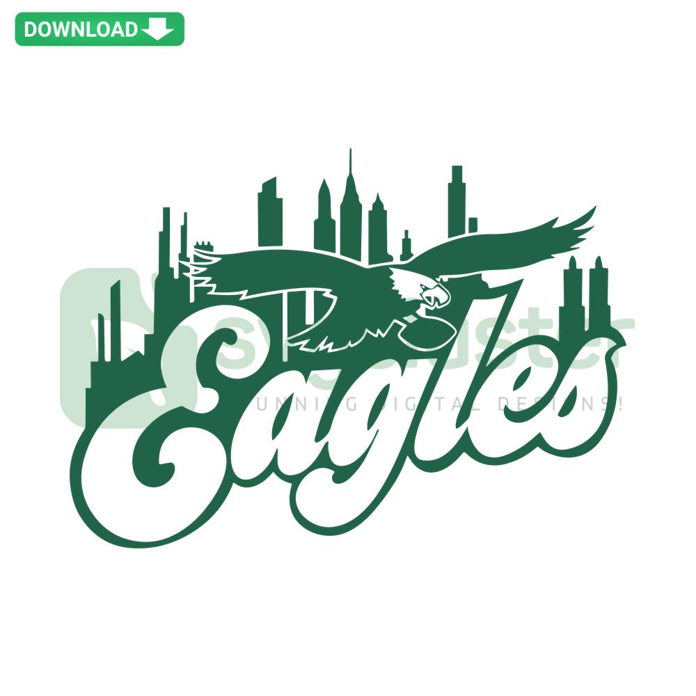 Eagles Football Skyline SVG Design - Premium Cricut Download, Sports-Themed Digital Graphics for DIY Projects