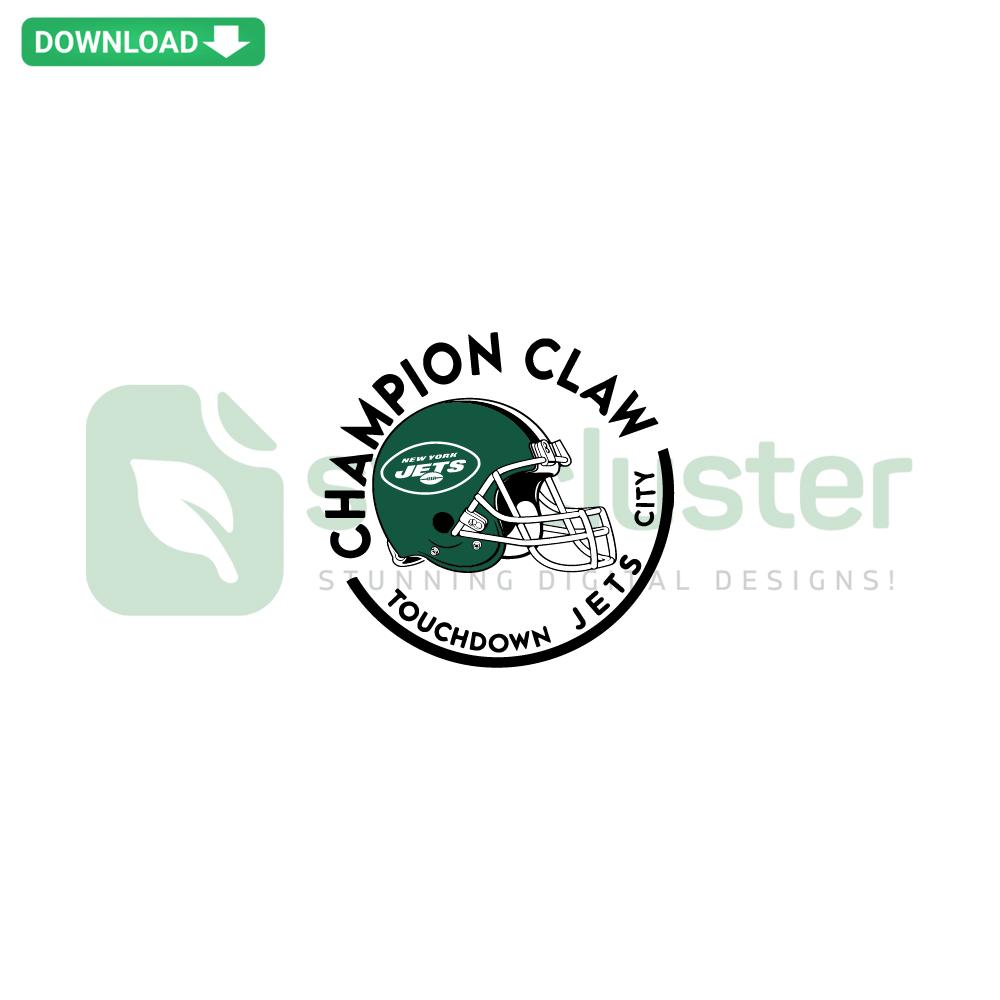 Champion Claw Touchdown Jets City SVG design features stylized jet and cityscape elements, perfect for premium SVG creative projects.