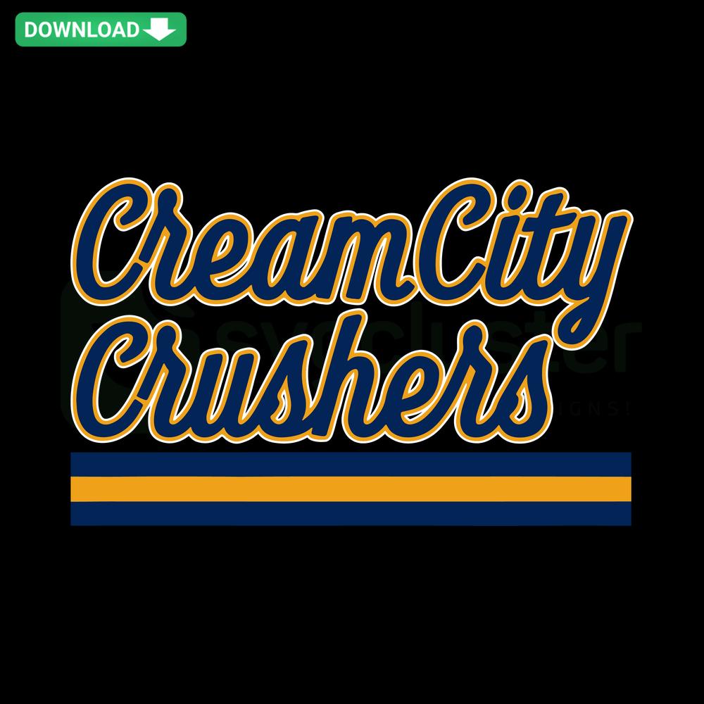 Milwaukee Brewers Cream City Crushers SVG design with baseball theme, perfect for printable crafts and Cricut projects.