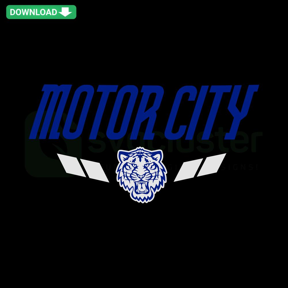 Detroit Tigers logo with Motor City Connect text in stylish SVG design, perfect for wall art digital download.