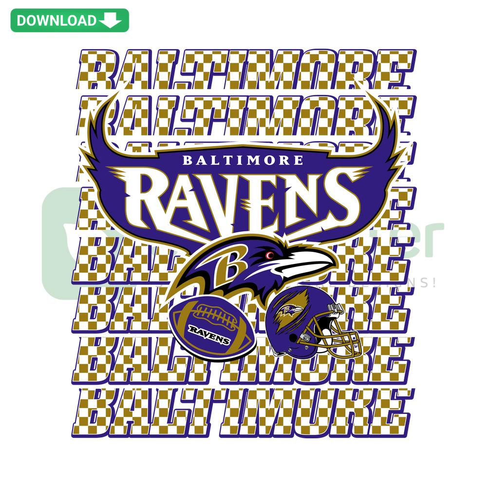 Vintage Baltimore Ravens Helmet Ball Logo SVG, detailed football helmet with vintage Ravens logo, printable sports SVG file.