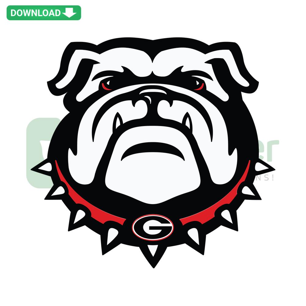 Georgia Bulldogs Football SVG Digital Download featuring team logo, perfect for crafting, tailgate party invitations, or fan apparel designs.