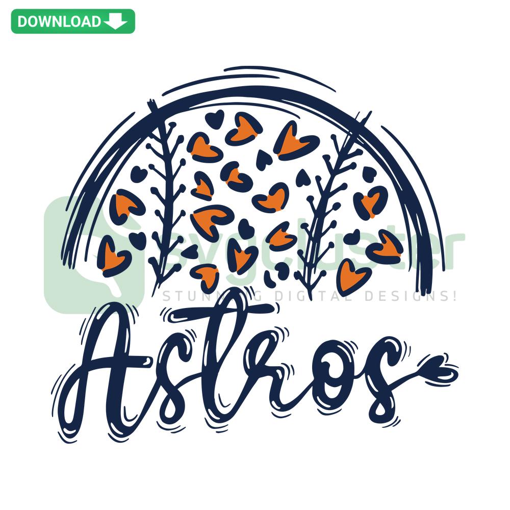 Astros Baseball Mini Heart MLB SVG Digital Download featuring custom Houston Astros logo in heart design, perfect for sports crafts.