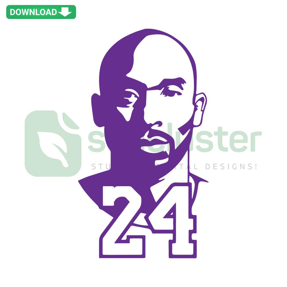 Kobe Bryant #24 Lakers Legend SVG, digital download, crafting design, Los Angeles iconic player silhouette, basketball SVG file.