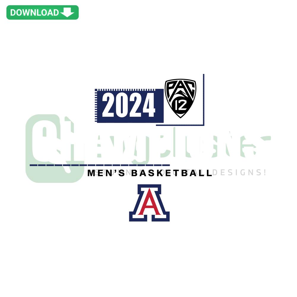 Arizona Wildcats 2024 NCAA SVG; men's basketball design, perfect for scrapbooking, fans, sports projects, digital use.