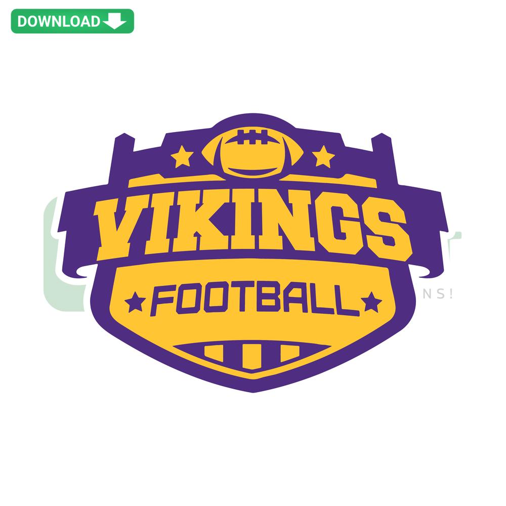 Vikings Football SVG Design: Bold helmet & shield graphic, perfect for Cricut projects. Instant digital download file.