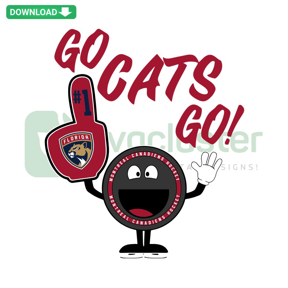 Florida Panthers NHL Hockey SVG featuring Go Cats Go slogan in bold letters, high-quality digital download design.