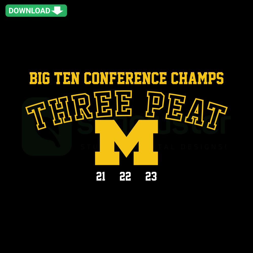 University of Michigan Big Ten Champs SVG, Blue & Maize Bold Typography, Instant Download Graphic, Wolverines Victory Design