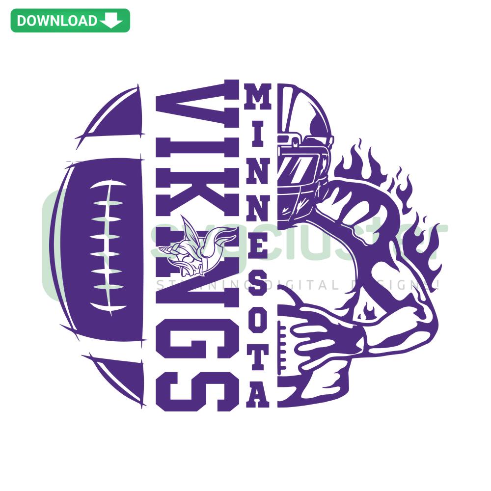 Minnesota Vikings football player SVG design, digital download. Vibrant illustration by SVGCluster, perfect for sports-themed crafts.