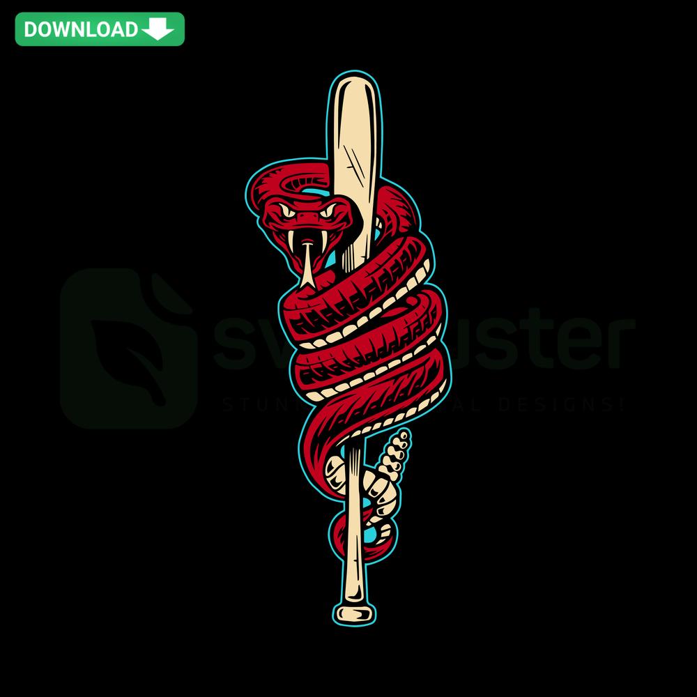 Diamond Bat Baseball Snake MLB SVG: Unique Printable Craft Design, Digital Download for DIY Projects, Sports Theme, Vector Art