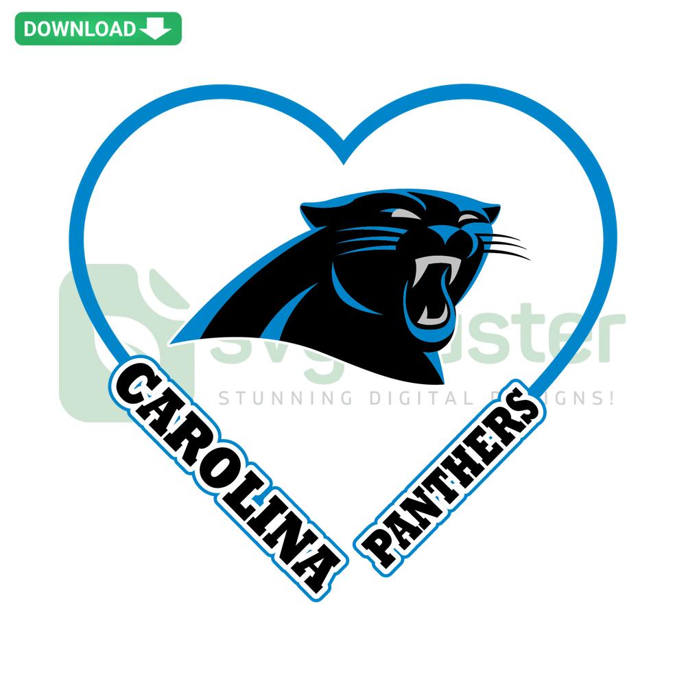 Panthers Heart SVG Digital Download, Intricate Heart Design with Panther Silhouettes, Ideal for Crafting and Unique SVG Projects.